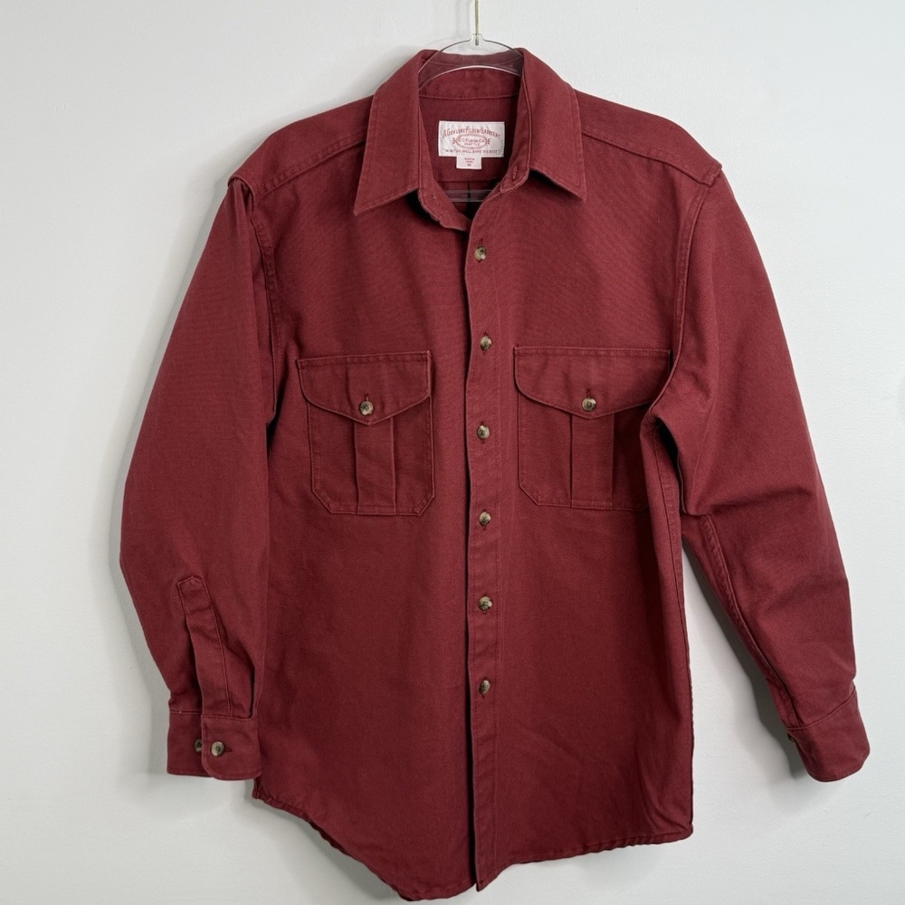 C.C. Filson Chamois Work Field Shirt Long Sleeve Button Men's M Faded Red Vtg